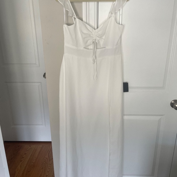 Lulus The Way To Love White Ruffled Maxi Dress - Size L - Picture 2 of 3